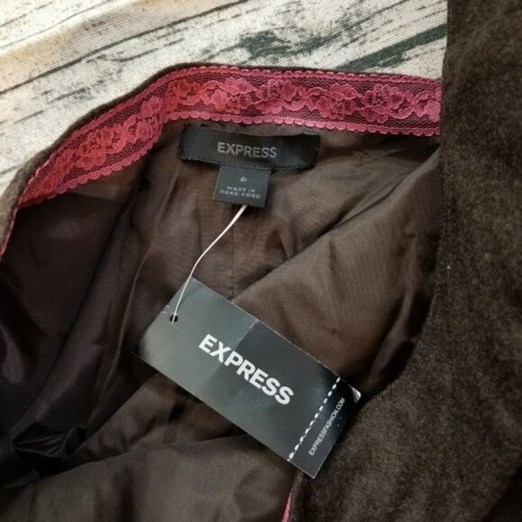 NWT Express Wool Sequin & Bead Embellished Skirt - Picture 2 of 3